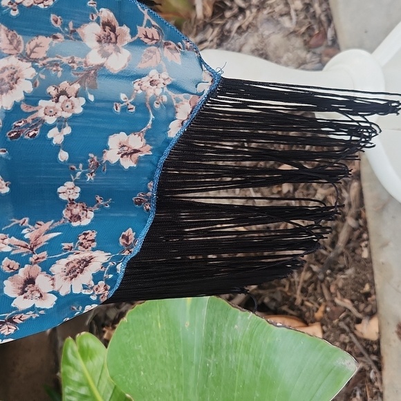 Lularoe turquiois blue floral Monroe kimono new with tags small - Picture 5 of 8